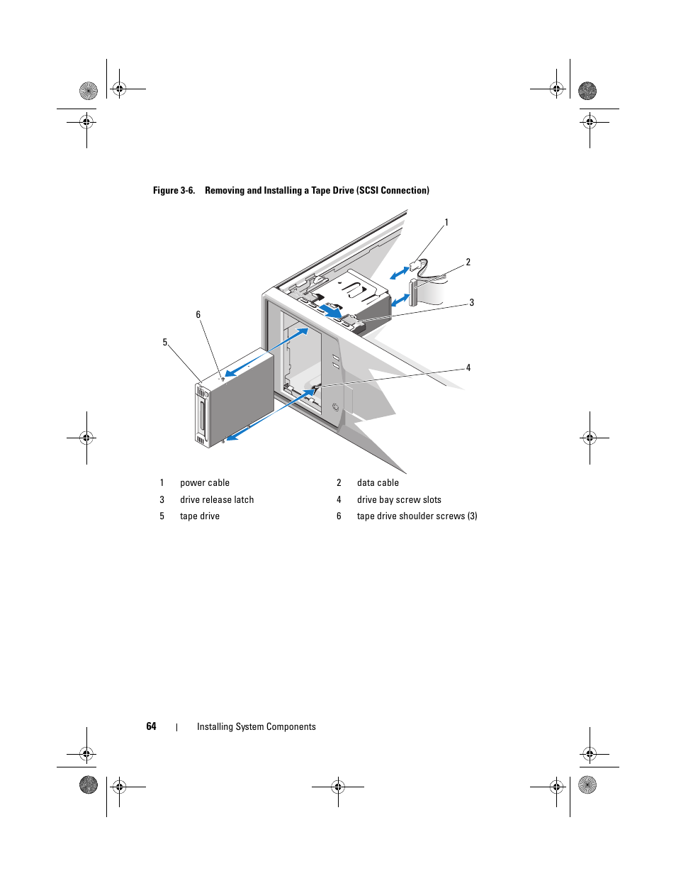 Figure 3-6 for disconnecting scsi | Dell PowerEdge T110 User Manual | Page 64 / 144