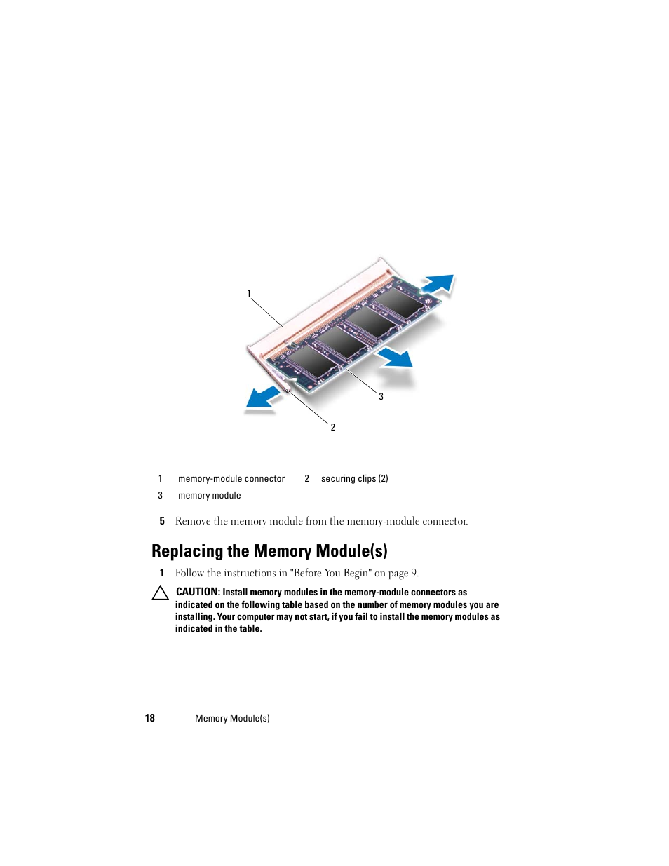 Replacing the memory module(s) | Dell XPS 17 (L701X, Late 2010) User Manual | Page 18 / 134