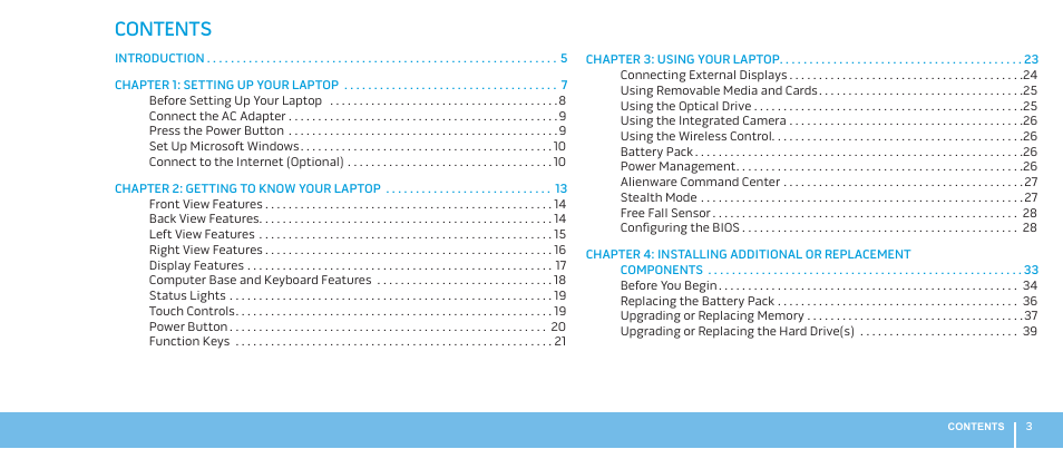 Dell Alienware M17x R2 (Early 2010) User Manual | Page 3 / 62