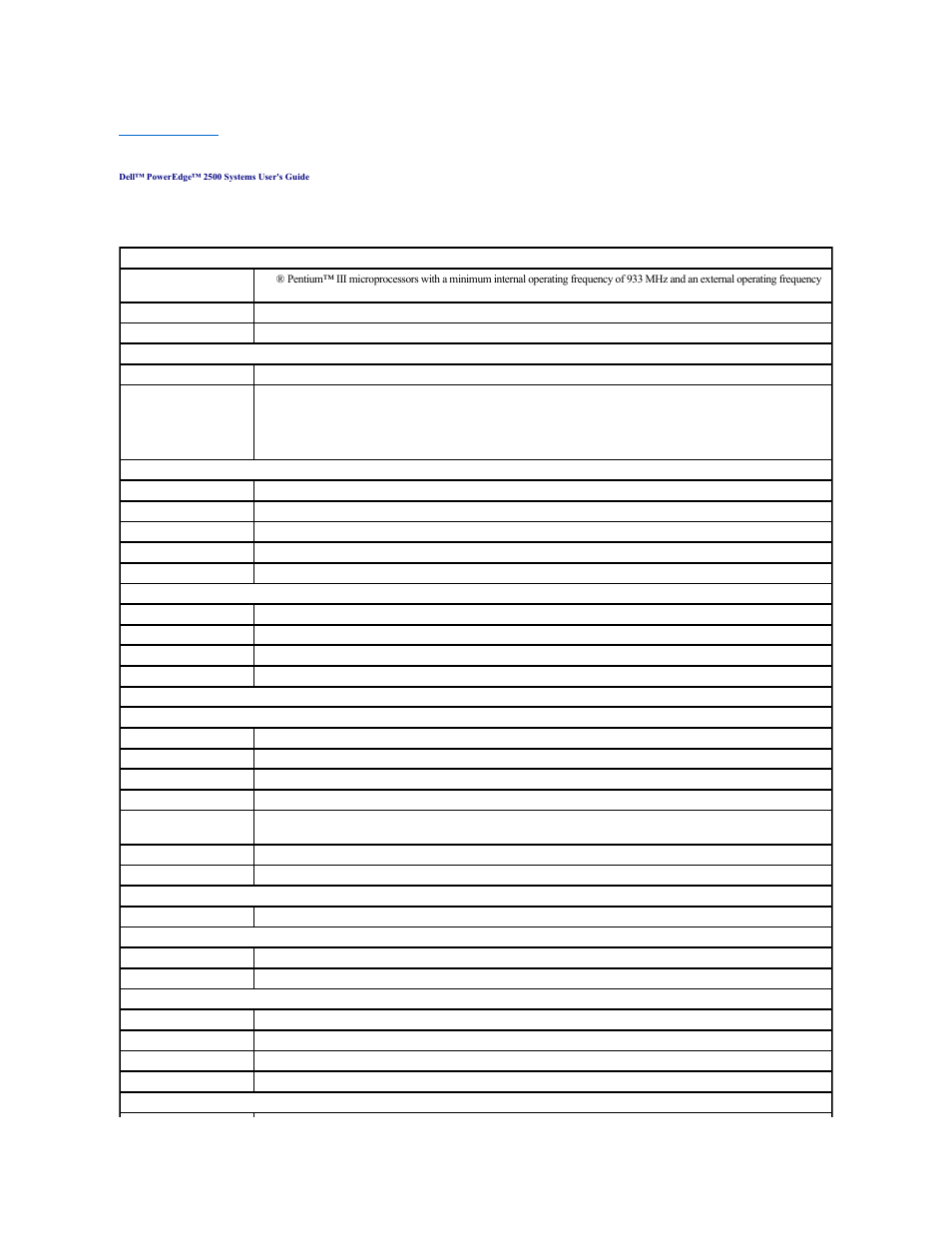 Technical specifications | Dell PowerEdge 2500SC User Manual | Page 2 / 56