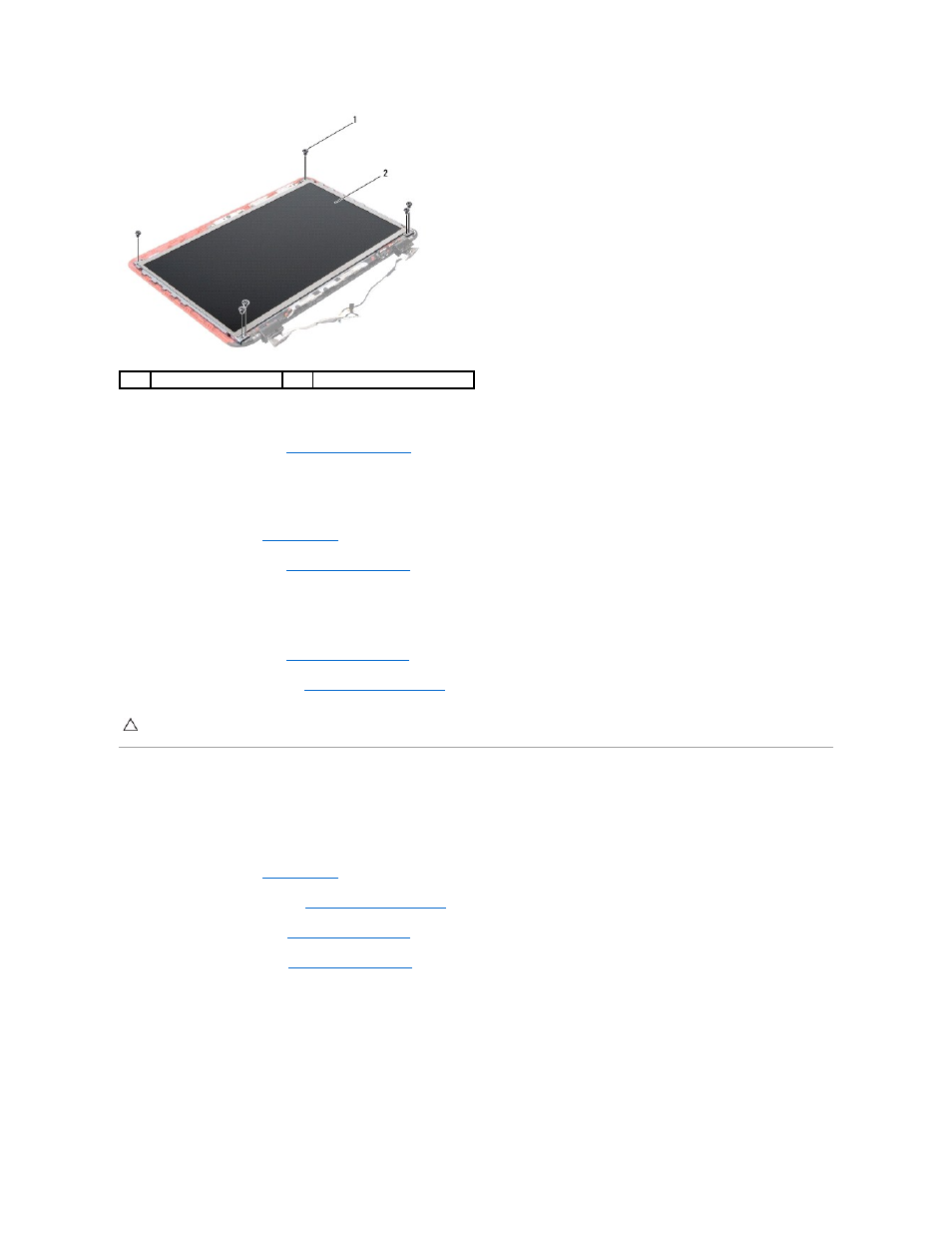 Display panel bracket, Replacing the display panel, Removing the display panel bracket | Dell Inspiron 13 (N3010, Mid 2010) User Manual | Page 21 / 48