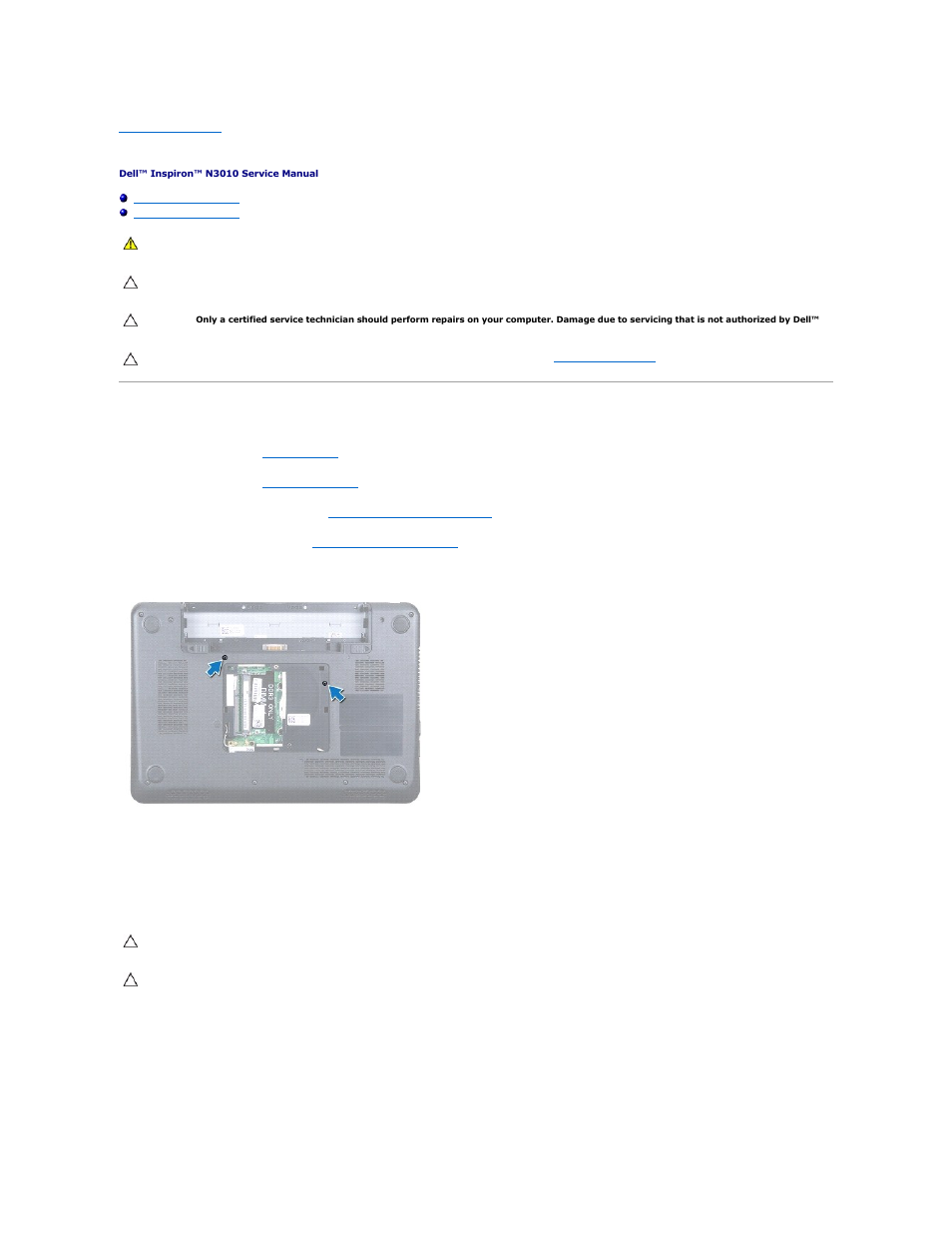 Keyboard, Removing the keyboard | Dell Inspiron 13 (N3010, Mid 2010) User Manual | Page 29 / 48