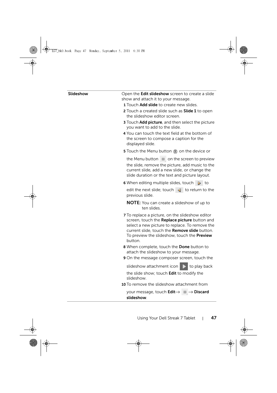 Dell Mobile Streak 7 User Manual | Page 47 / 142