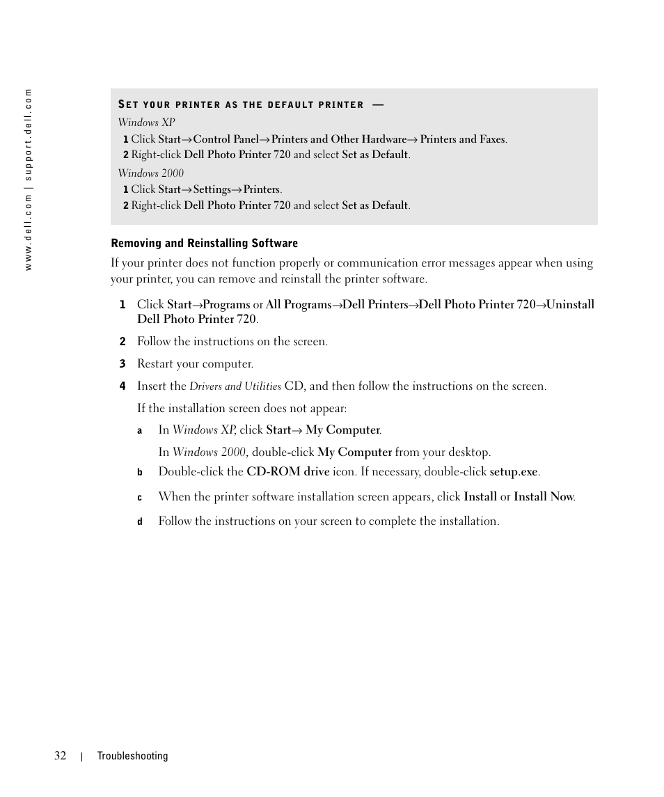 Dell 720 Color Printer User Manual | Page 32 / 76
