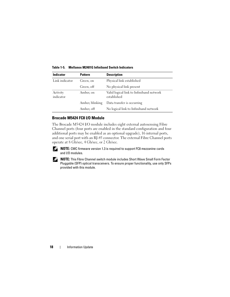 Brocade m5424 fc8 i/o module | Dell POWEREDGE M915 User Manual | Page 18 / 186
