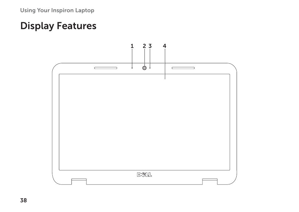 Display features | Dell Inspiron M411R (Mid 2011) User Manual | Page 40 / 96