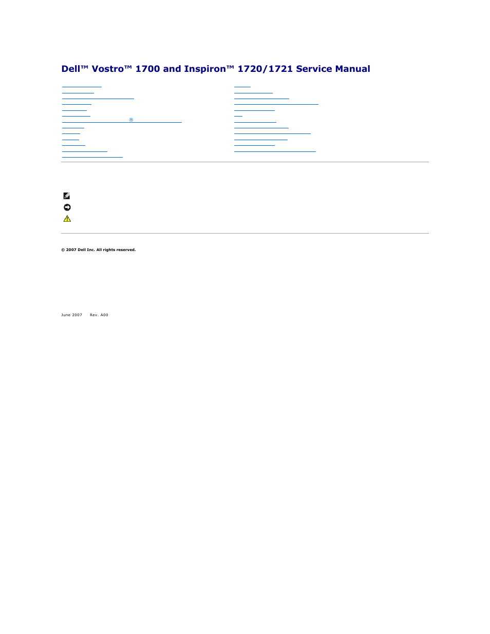 Dell Inspiron 1721 (Mid 2007) User Manual | 68 pages