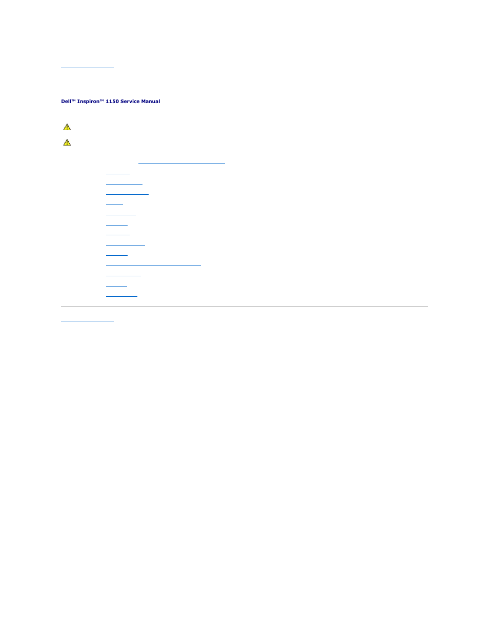 Base plastics | Dell Inspiron 1150 User Manual | Page 2 / 38