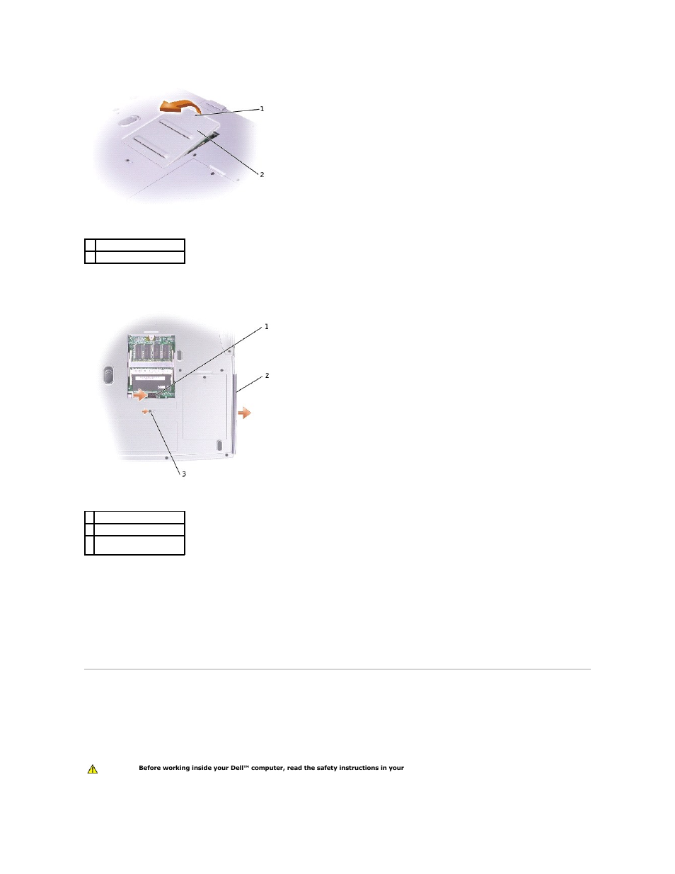 Modem, Installing the cd or dvd drive, Removing the modem | Dell Inspiron 1150 User Manual | Page 35 / 38