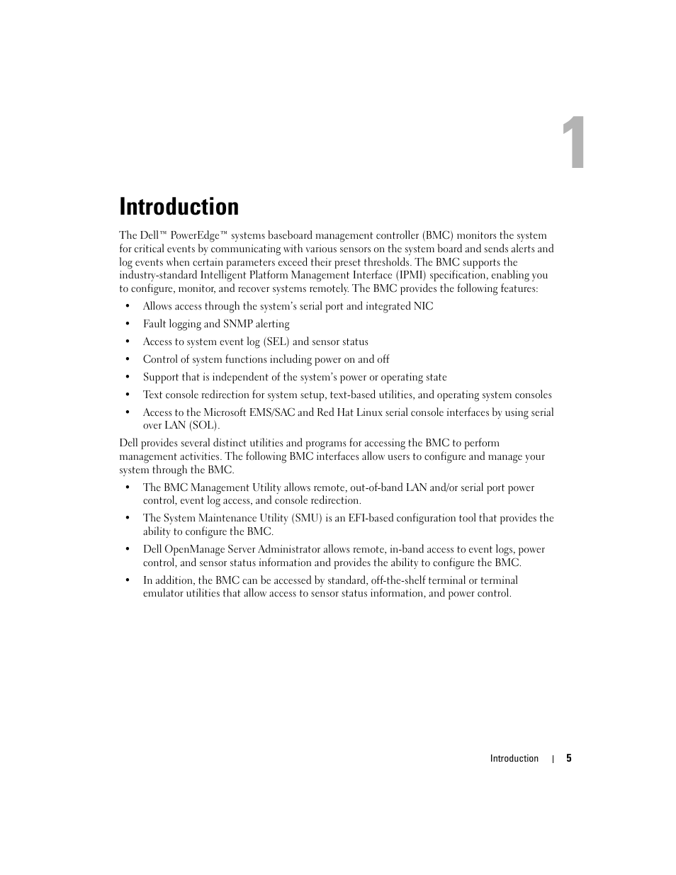 Introduction, 1 introduction | Dell PowerEdge 7250 User Manual | Page 7 / 102
