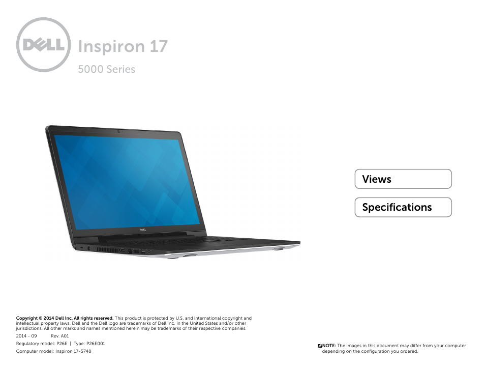 Dell Inspiron 17 (5748, Mid 2013) User Manual | 22 pages