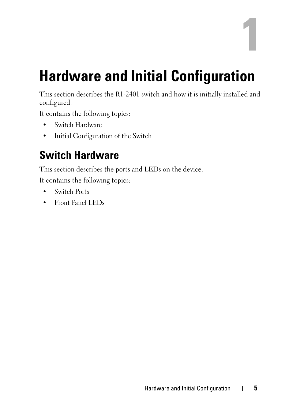 Hardware and initial configuration, Switch hardware | Dell PowerEdge VRTX User Manual | Page 5 / 30