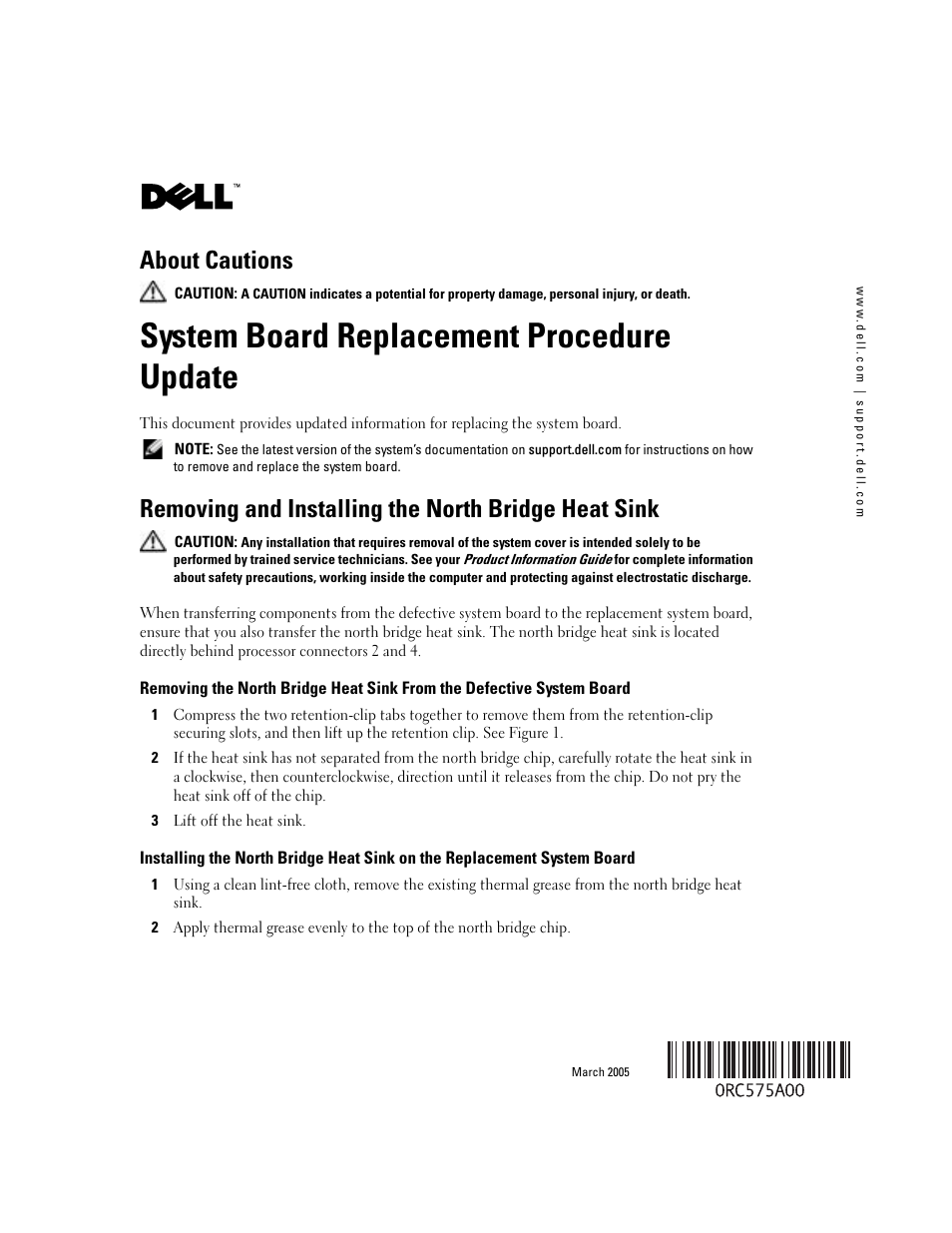 Dell PowerEdge 6850 User Manual | 2 pages