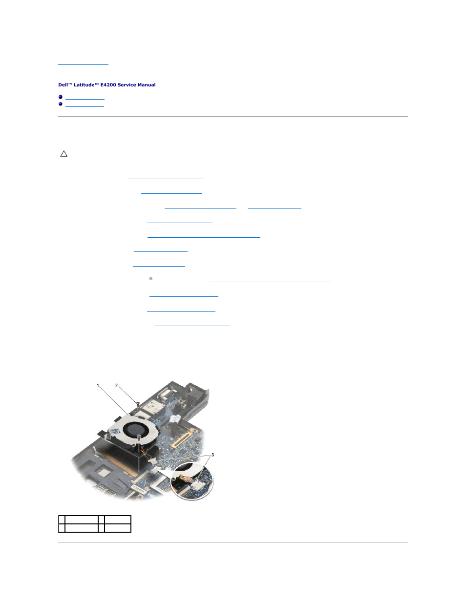 Removing the fan | Dell Latitude E4200 (Late 2008) User Manual | Page 24 / 73