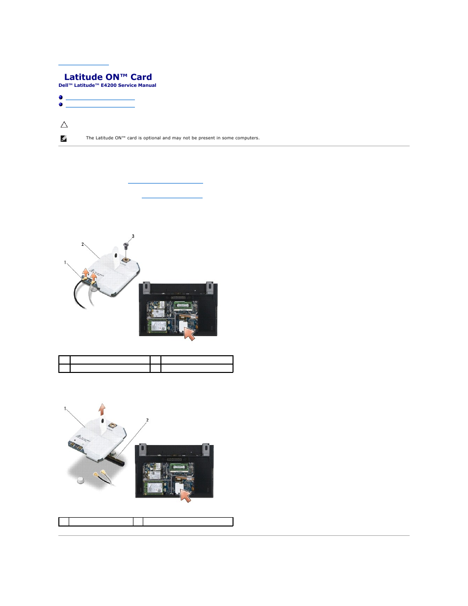Latitude on™ card, Removing the latitude on card | Dell Latitude E4200 (Late 2008) User Manual | Page 30 / 73