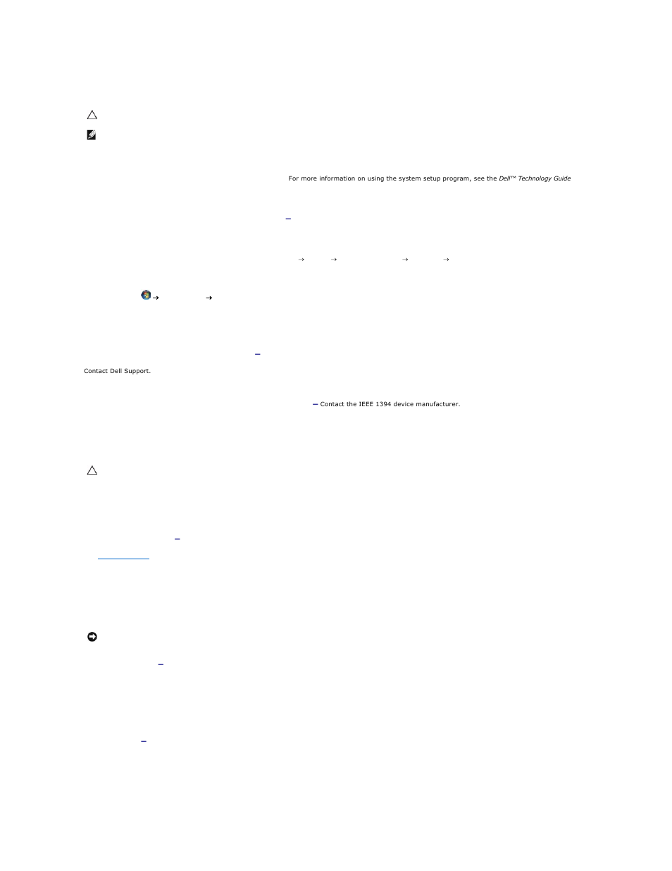 Ieee 1394 device problems, Lockups and software problems | Dell Latitude E4200 (Late 2008) User Manual | Page 64 / 73