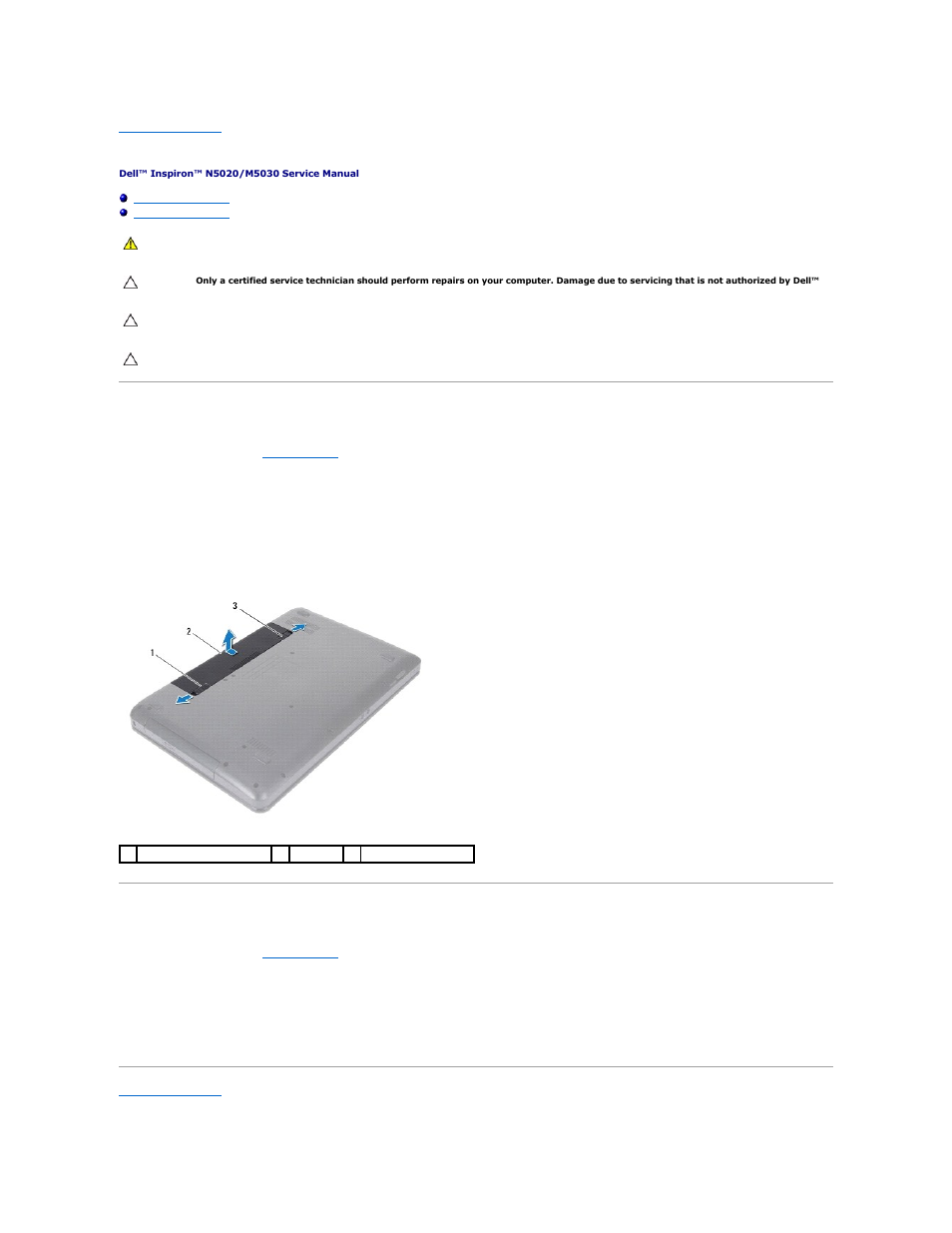 Battery, Removing the battery, Replacing the battery | Dell Inspiron 10z (1120, Mid 2010) User Manual | Page 47 / 54