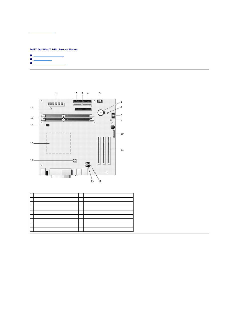 System board, System board components, Jumper settings | Dell OptiPlex 160L User Manual | Page 12 / 16