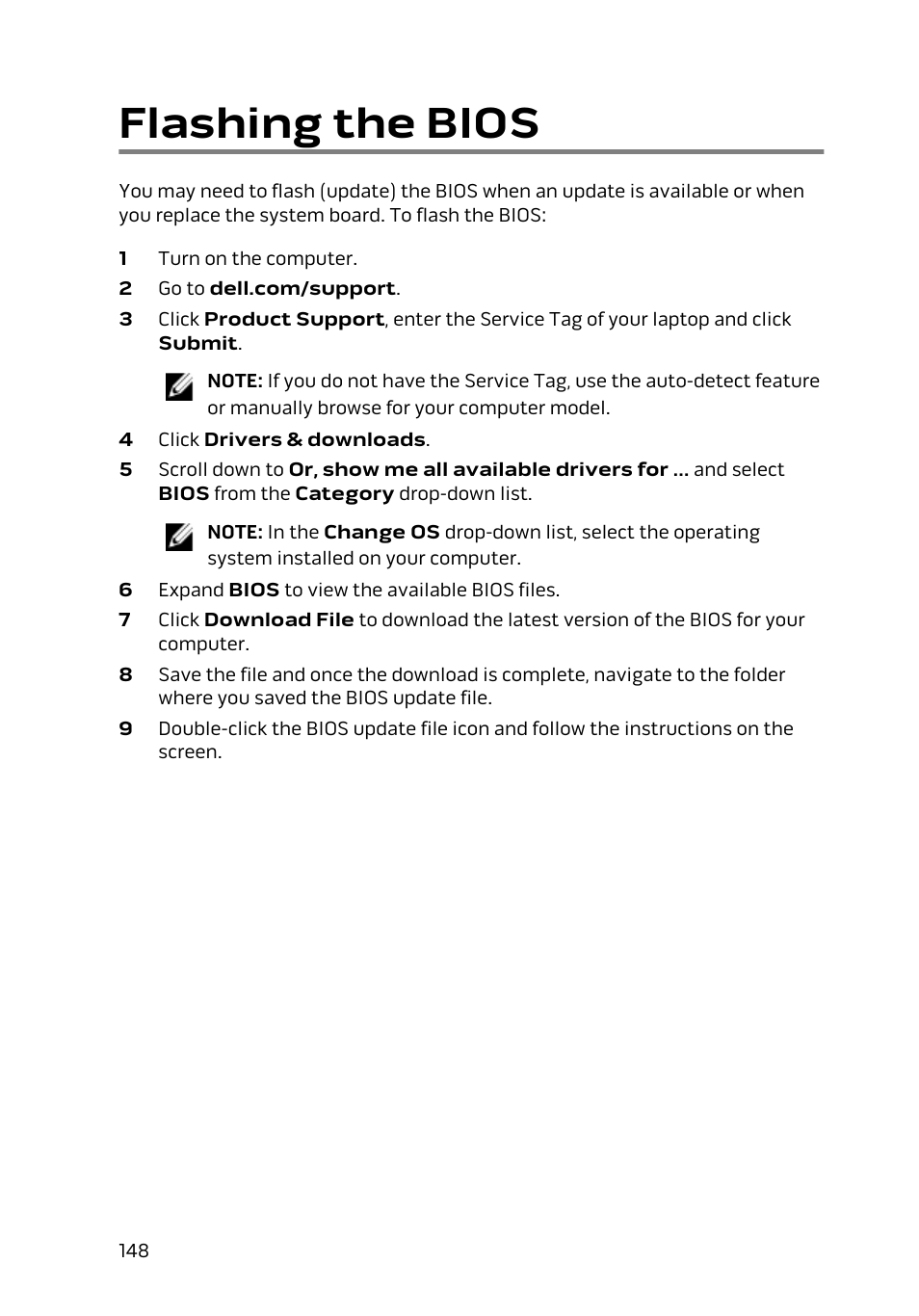 Flashing the bios | Dell Alienware 15 (Early 2015) User Manual | Page 148 / 149