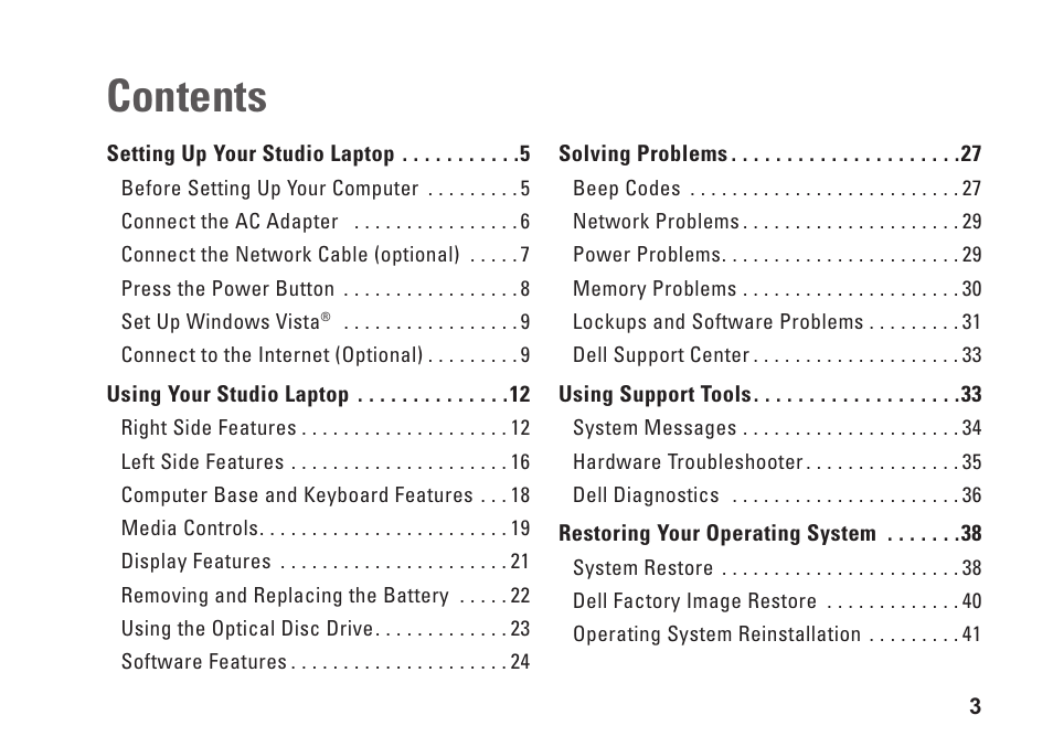 Dell Studio 1555 (Early 2009) User Manual | Page 5 / 70