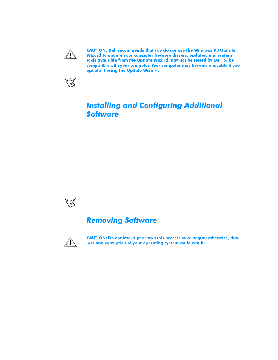 Installing and configuring additional software, Removing software, Installing and configuring additional software -7 | Removing software -7, Qvwdoolqjdqg&rqiljxulqj$gglwlrqdo 6riwzduh, 5hprylqj6riwzduh | Dell Inspiron 3500 User Manual | Page 37 / 68