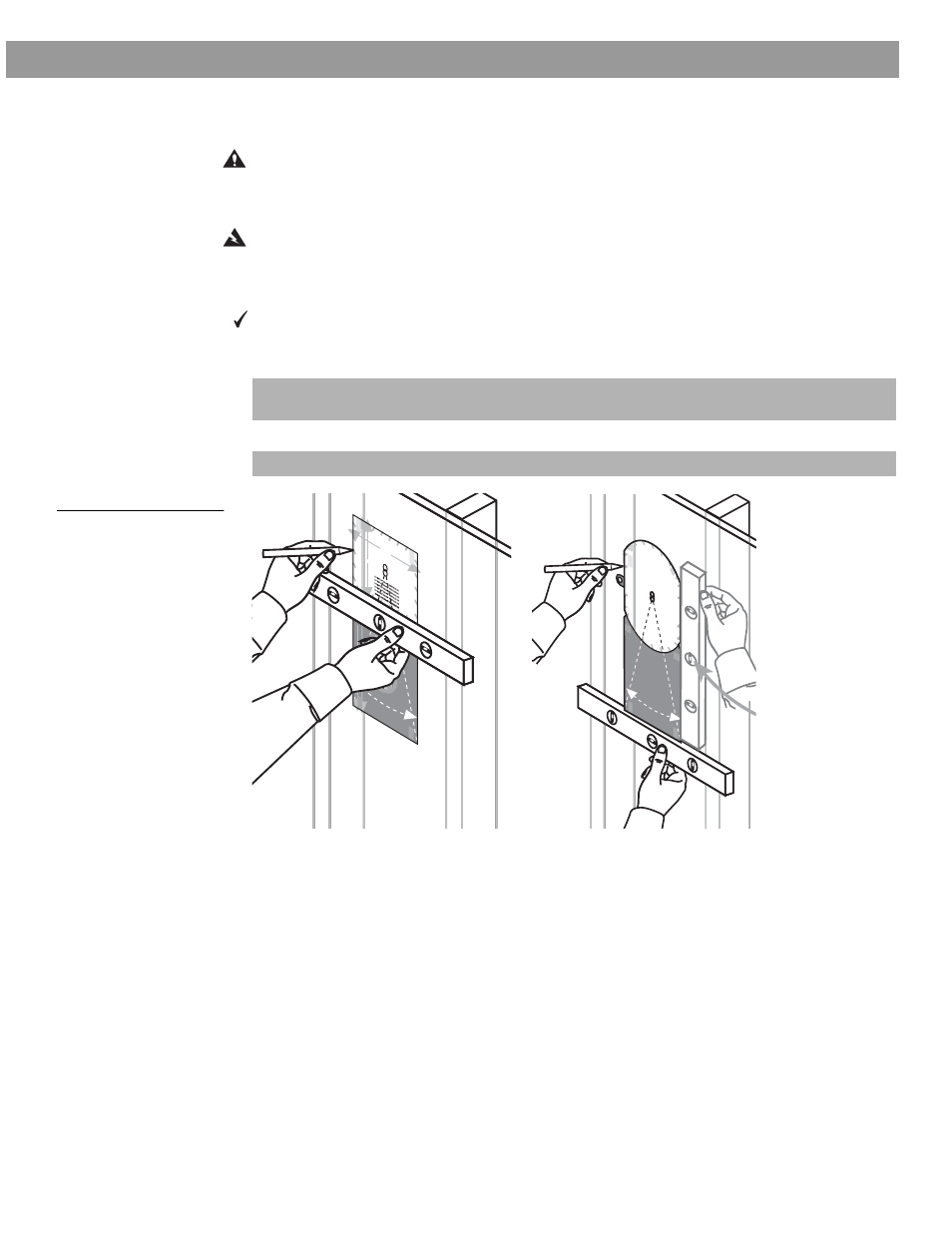 Using the template a second time, Making sure the template is straight, White cut out area | Trans lation s belo w | Bose AM267565 User Manual | Page 21 / 34