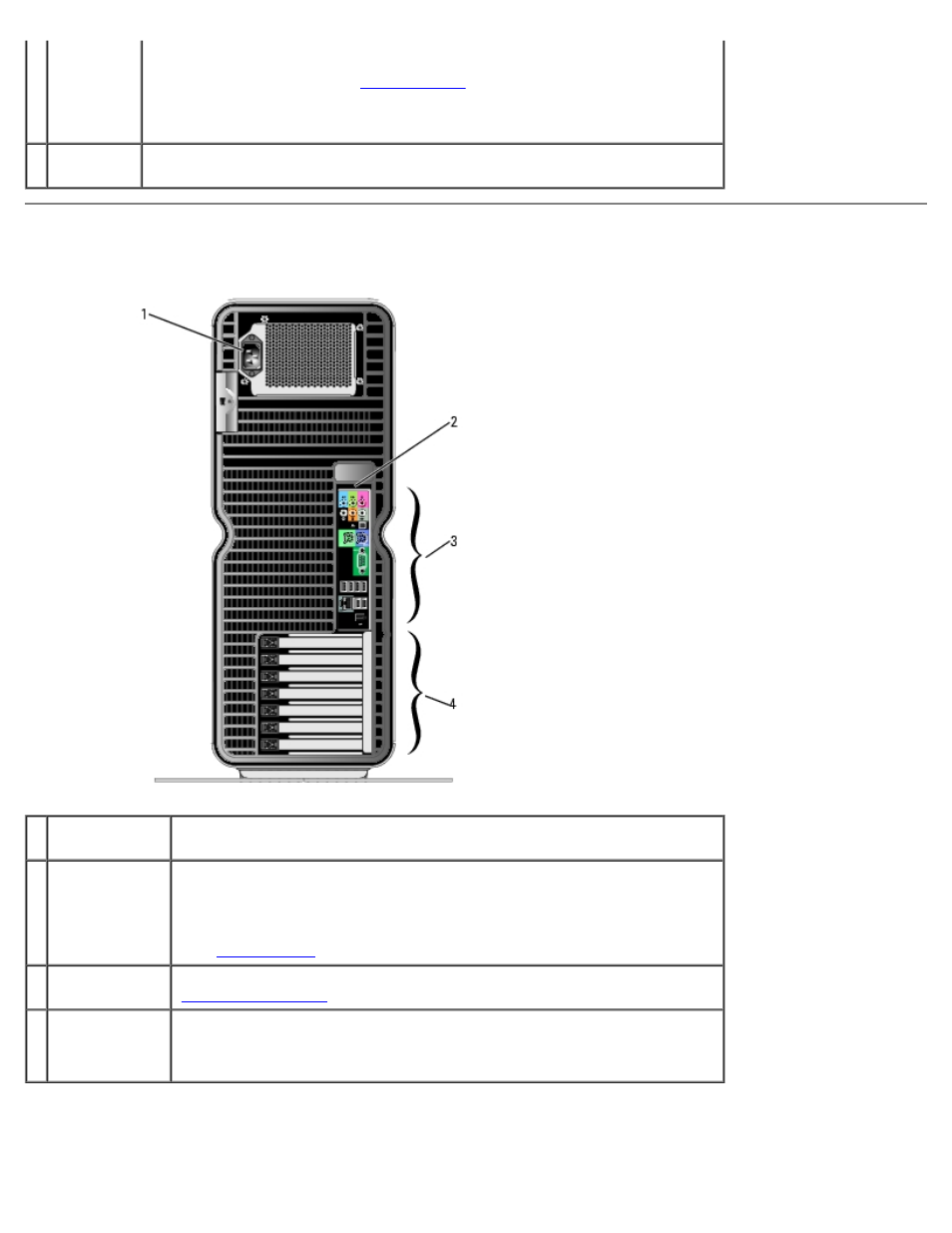 Back view, Back i/o connectors | Dell XPS 710 User Manual | Page 4 / 88