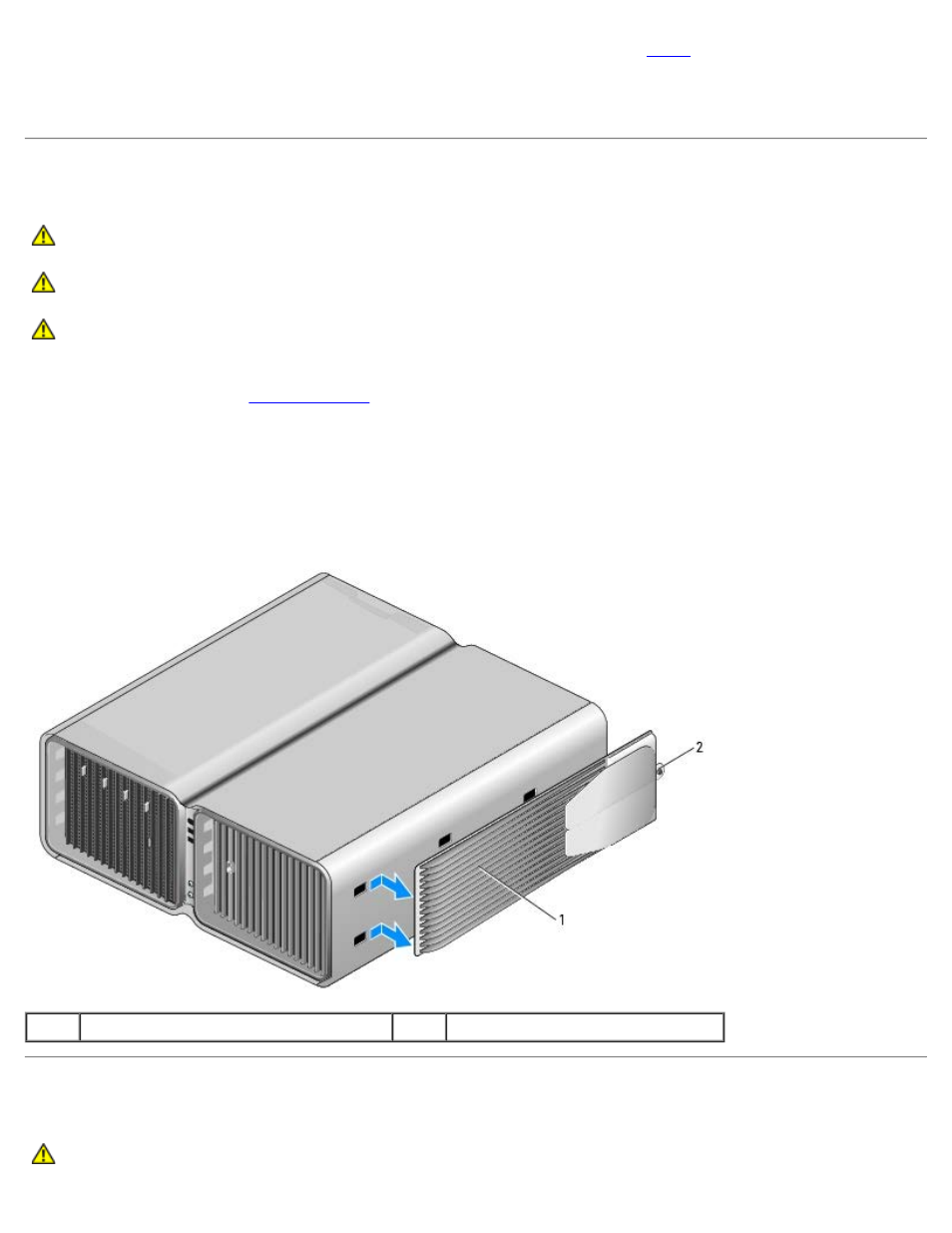 Removing the computer stand, Replacing the computer cover, Replace the computer cover (see | Replacing the computer, Cover | Dell XPS 710 User Manual | Page 60 / 88