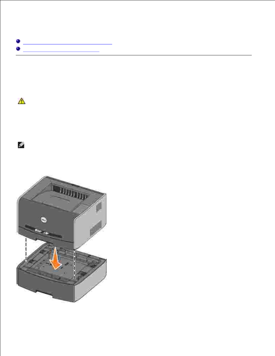 Preparing the printer, Installing the 550-sheet optional drawer | Dell 1710/n Mono Laser Printer User Manual | Page 7 / 116