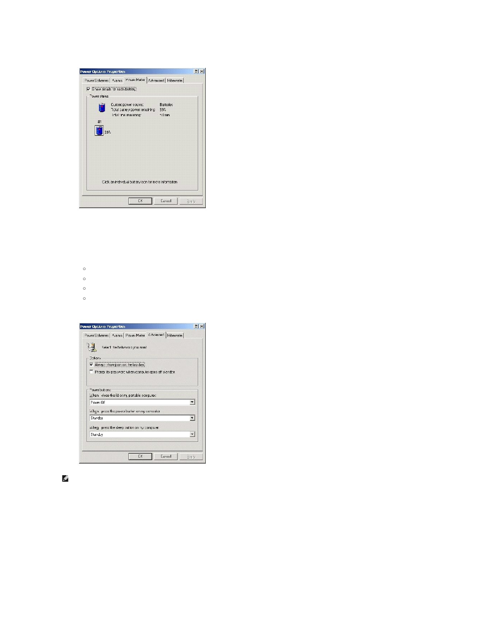 Advanced tab, Hibernate tab | Dell Inspiron 2500 User Manual | Page 11 / 62