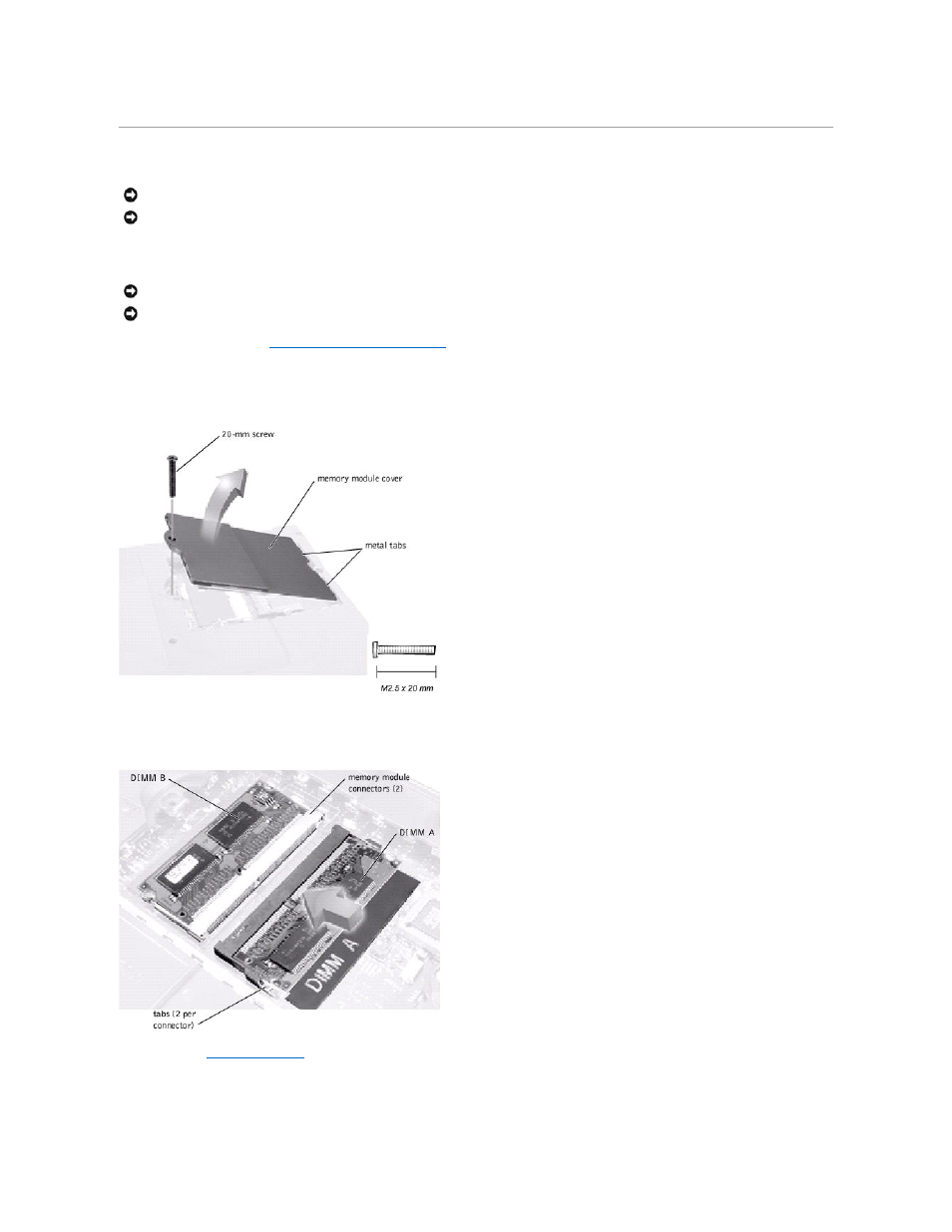 Memory modules | Dell Inspiron 2500 User Manual | Page 17 / 62
