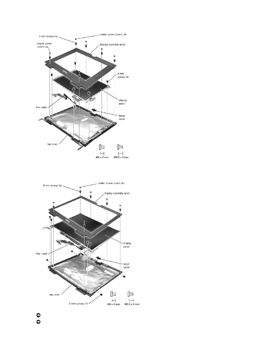 Inch display bezel | Dell Inspiron 2500 User Manual | Page 23 / 62