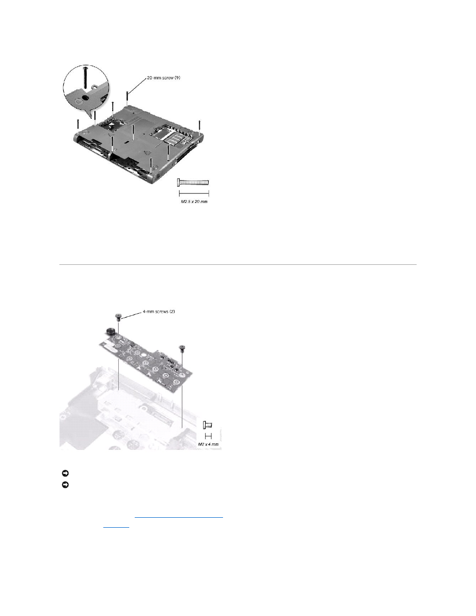 Led board, Removing the led board | Dell Inspiron 2500 User Manual | Page 34 / 62