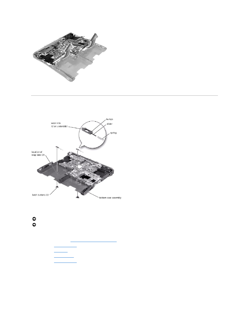 Battery and media bay latch assemblies | Dell Inspiron 2500 User Manual | Page 36 / 62