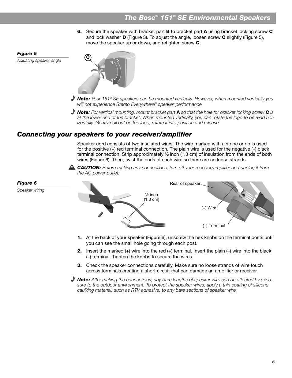 The bose, Se environmental speakers | Bose 151 SE User Manual | Page 5 / 8