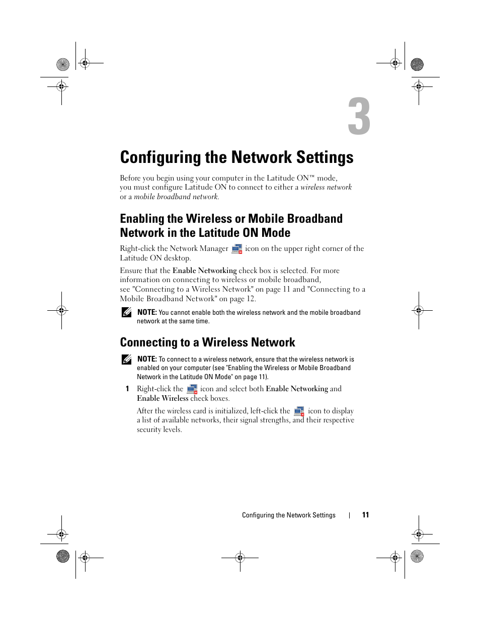 Configuring the network settings, Connecting to a wireless network | Dell Latitude E4310 (Mid 2010) User Manual | Page 11 / 24