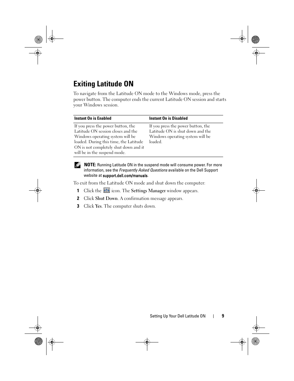 Exiting latitude on | Dell Latitude E4310 (Mid 2010) User Manual | Page 9 / 24