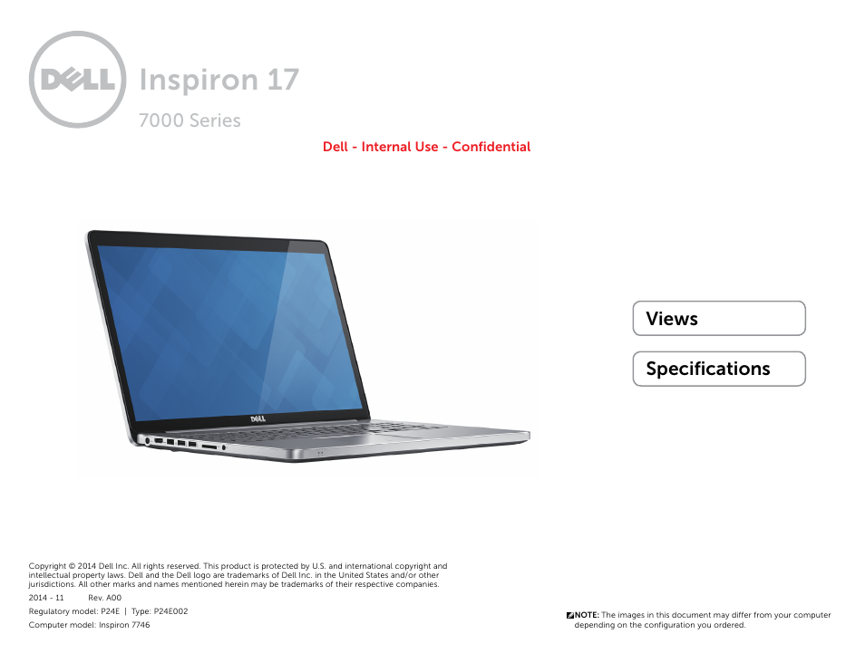 Dell Inspiron 17 (7746, Early 2015) User Manual | 22 pages