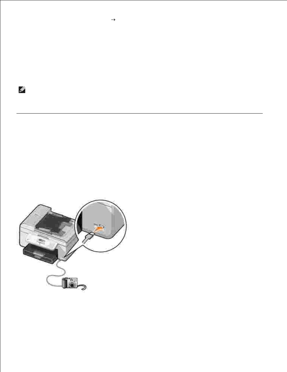 Printing photos from a pictbridge-enabled camera | Dell 946 All In One Printer User Manual | Page 39 / 101