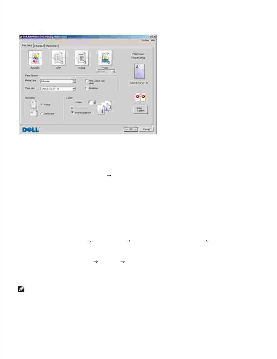 Using printing preferences, Printing preferences tabs | Dell 946 All In One Printer User Manual | Page 77 / 101