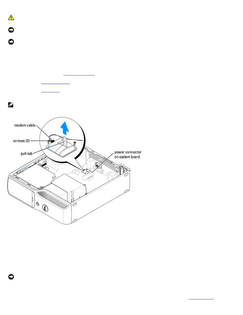 Replacing the modem | Dell Dimension 5150C User Manual | Page 31 / 65