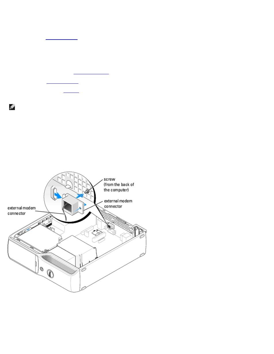 Replacing the external modem connector | Dell Dimension 5150C User Manual | Page 32 / 65