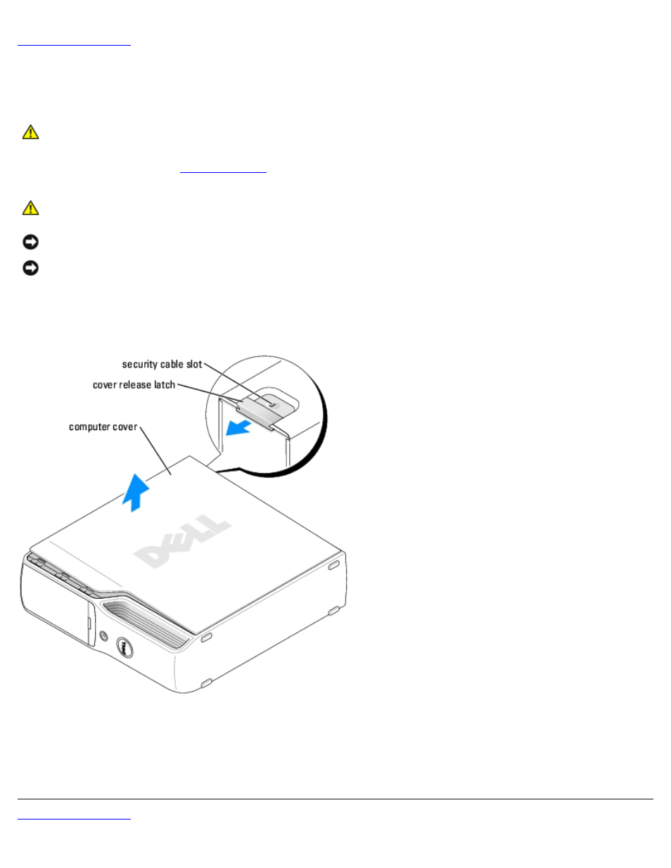 Removing the computer cover, Computer cover | Dell Dimension 5150C User Manual | Page 42 / 65