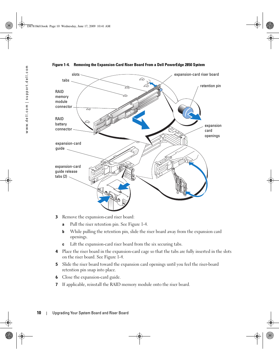 D. see figure 1-4, Guide and swing open the guide. see figure 1-4 | Dell PowerEdge 1850 User Manual | Page 10 / 10