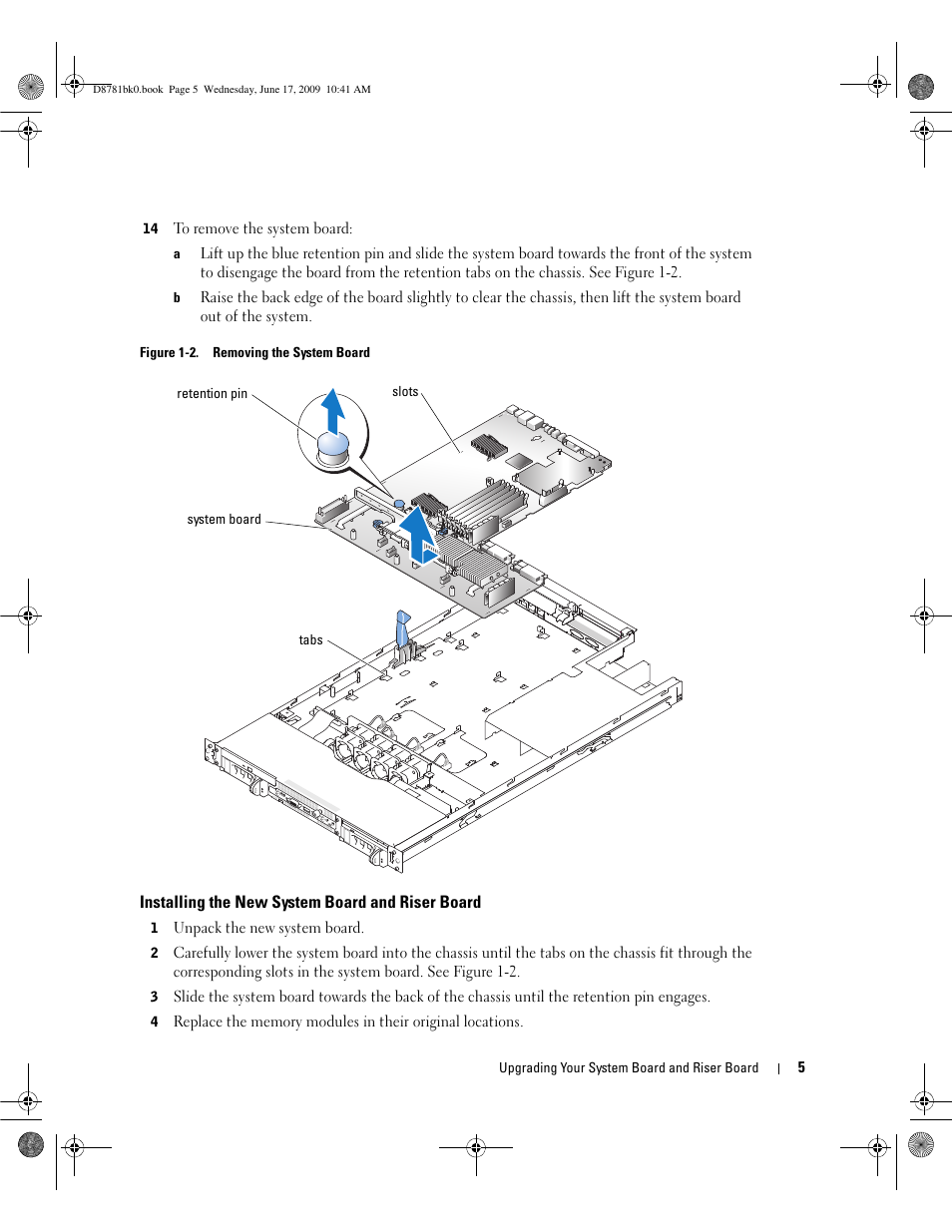 Installing the new system board and riser board | Dell PowerEdge 1850 User Manual | Page 5 / 10