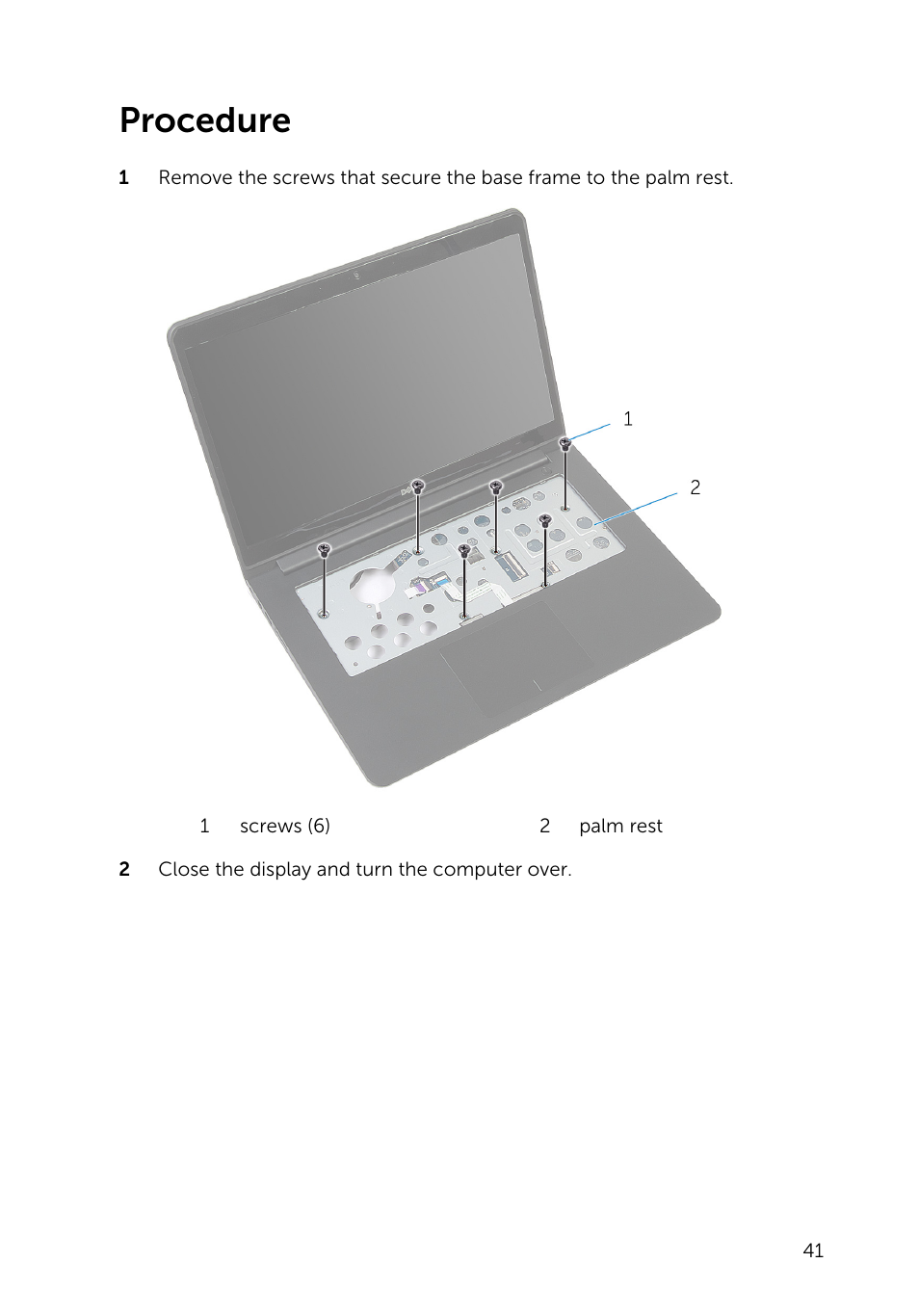 Procedure | Dell Inspiron 14 (5445, Mid 2014) User Manual | Page 41 / 100