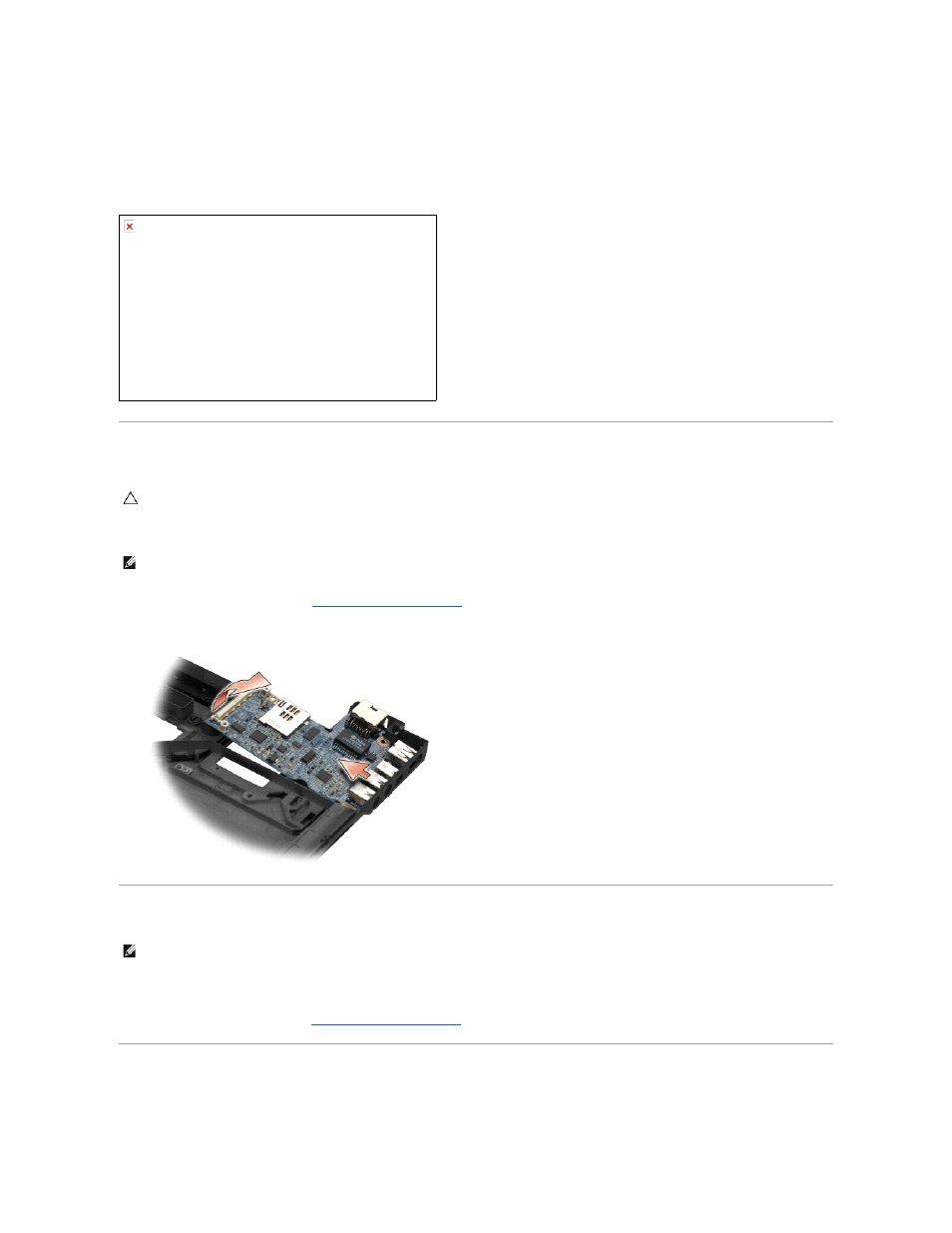 Removing the right i/o card, Replacing the right i/o card, Removing the left i/o card | Dell Latitude E4300 (Late 2008) User Manual | Page 56 / 80