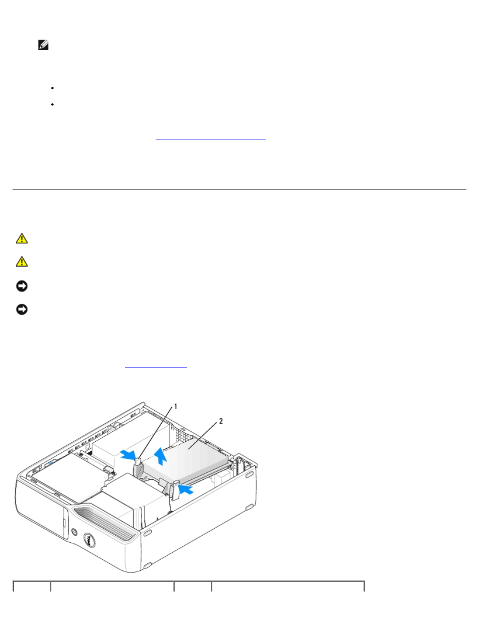 Hard drive, Removing a hard drive | Dell Dimension 9200c User Manual | Page 42 / 67