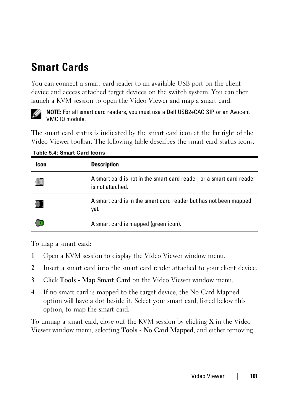 Smart cards | Dell KVM 1081AD/ KVM 2161AD User Manual | Page 109 / 140
