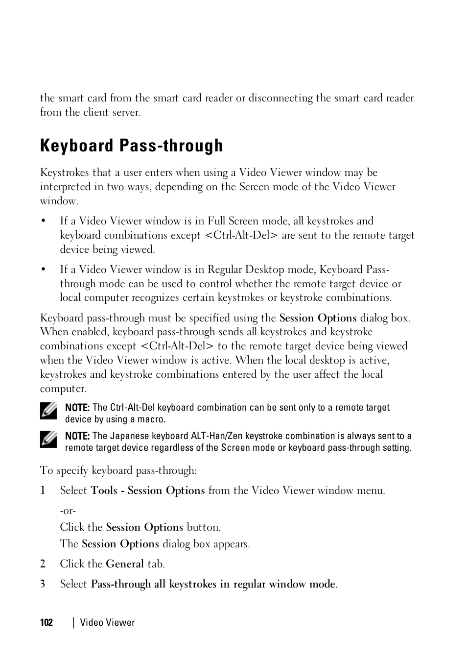 Keyboard pass-through | Dell KVM 1081AD/ KVM 2161AD User Manual | Page 110 / 140